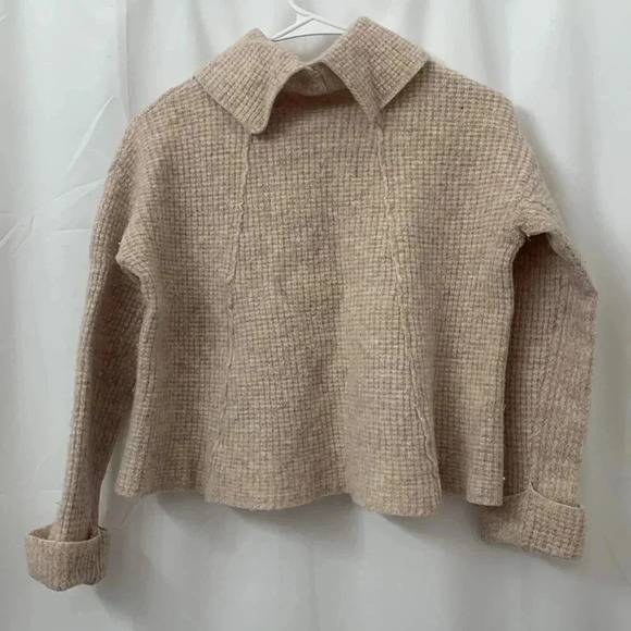 Women’s Free People Sidewinder Wool Cowl Neck Pullover Sweater, Cream, Small EUC - Picture 6 of 9